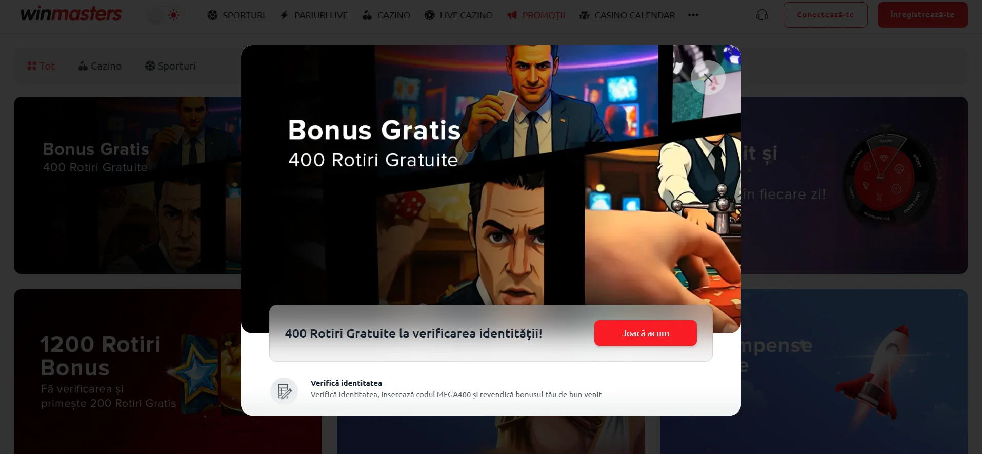 Bonus de Bun Venit Winmasters Casino